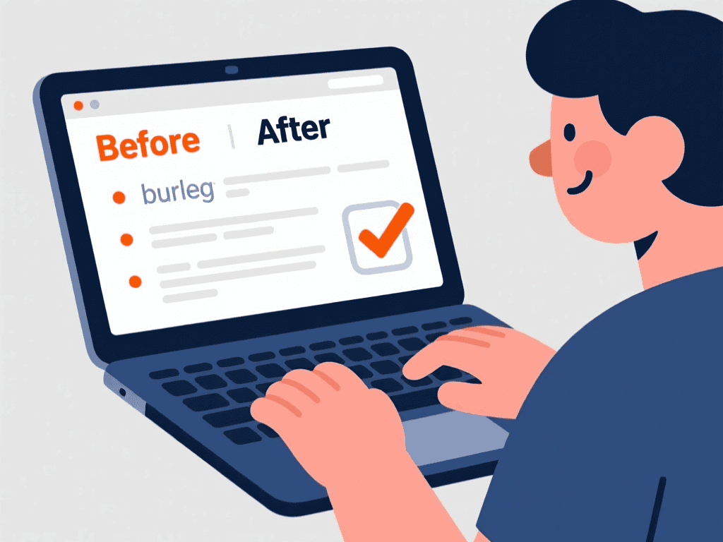 Illustration showing the transformation of vague job duties into specific, action-oriented resume bullet points.