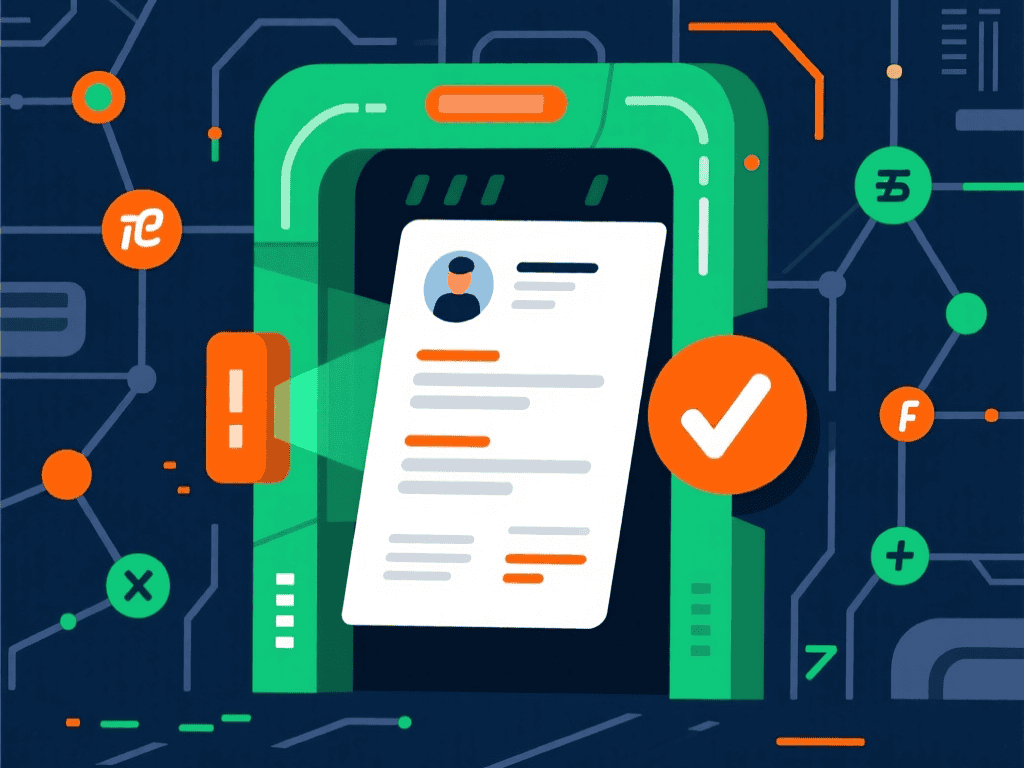 A resume passing through an applicant tracking system scanner.
